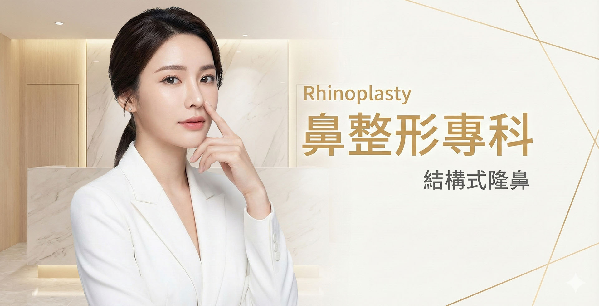 結構式隆鼻專科首圖:鼻整形Rhinoplasty醫師造型示意